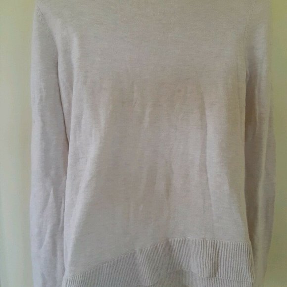 Vintage J Jill Tunic Sweater Size PXS Cotton Blend Tan Beige Tunic Layered Hem - Picture 5 of 8